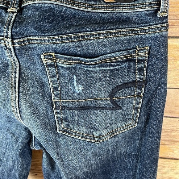 American Eagle Mid Rise Bootcut Distressed Jeans | Size 2 Regular - Picture 4 of 7
